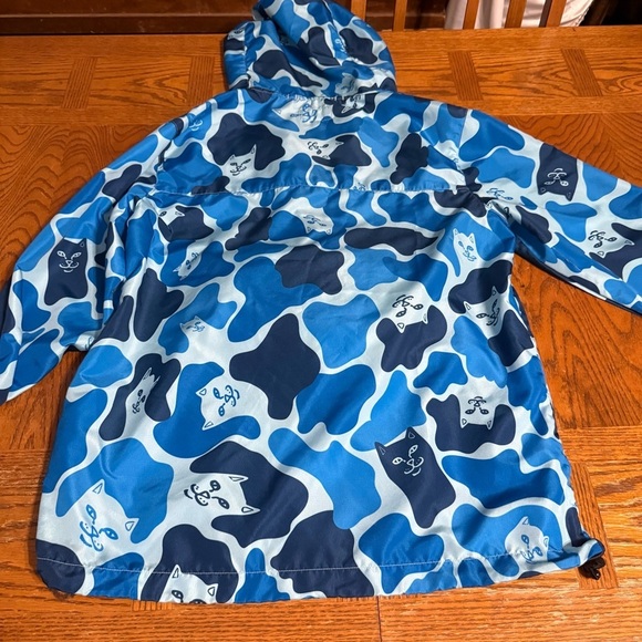 RIPNDIP Nerm Cat Blue Camo Packable Windbreaker Jacket Sz S Rare Skate Unisex - Picture 15 of 16